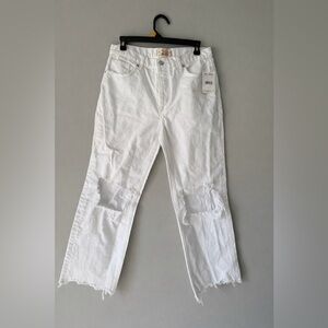 Free People White Distressed Denim Jeans